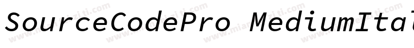 SourceCodePro MediumItalic字体转换